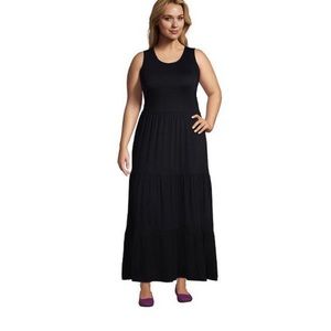 Lands' End Women's Sleeveless Tiered Maxi Dress